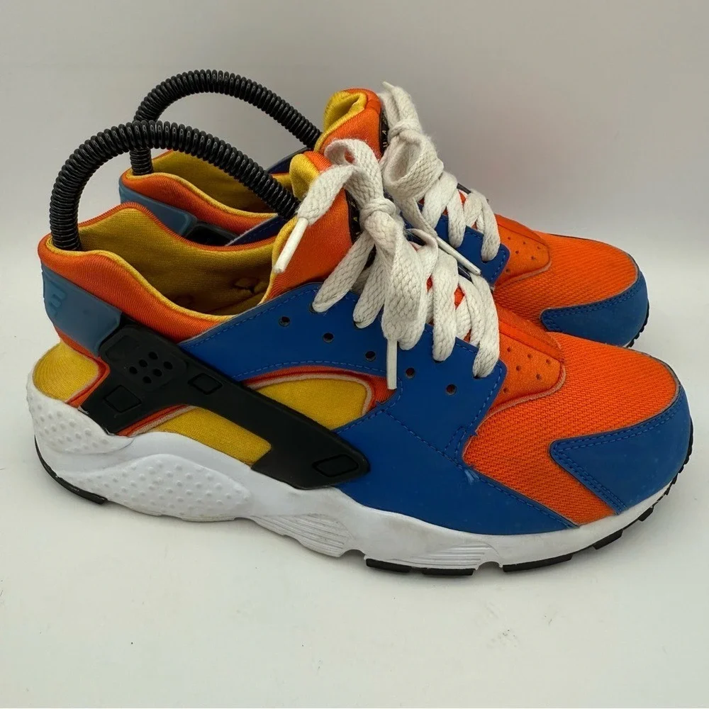 Youth Nike Huarache Run GS Hyper Royal Yellow Orange Athletic Sneakers Size 6.5Y
